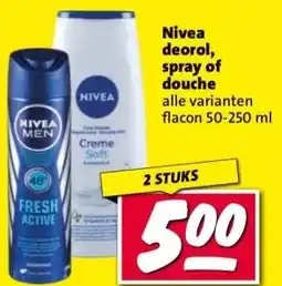 Nettorama Nivea deorol, spray of douche aanbieding