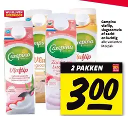 Nettorama Campina vlaflip, slagroomvla of zacht en luchtig aanbieding