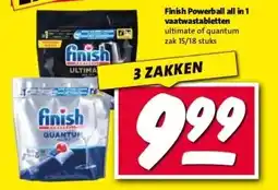 Nettorama Finish Powerball all in 1 vaatwastabletten aanbieding