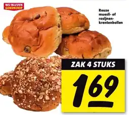 Nettorama Reuze muesli- of rozijnen- krentenbollen aanbieding