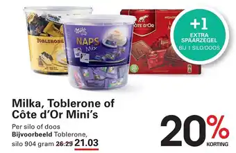 Sligro Milka, Toblerone of Côte d'Or Mini's aanbieding