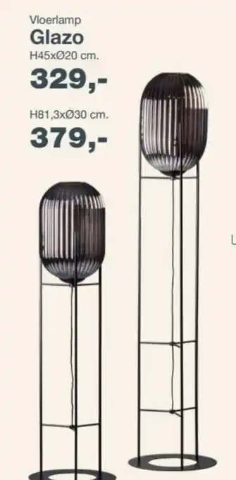 IN.HOUSE Vloerlamp Glazo 45x20cm aanbieding