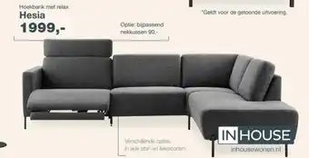 IN.HOUSE Hoekbank met relax Hesia aanbieding