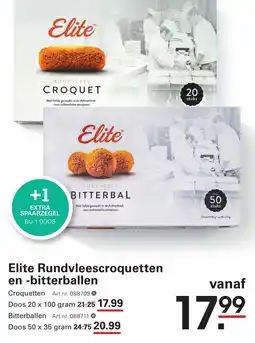 Sligro Elite Rundvleescroquetten en -bitterballen aanbieding