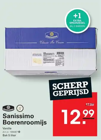 Sligro Sanissimo Boerenroomijs aanbieding