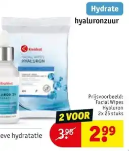 Kruidvat Facial Wipes Hyaluron aanbieding