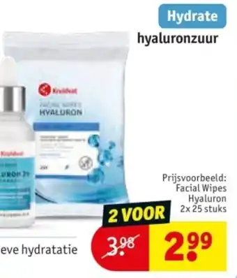 Kruidvat Facial Wipes Hyaluron aanbieding