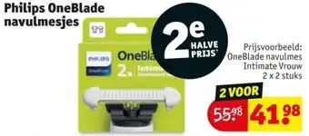 Kruidvat Philips OneBlade navulmesjes aanbieding