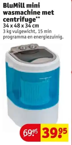 Kruidvat BluMill mini wasmachine met centrifuge aanbieding