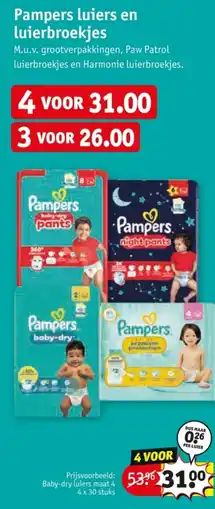 Kruidvat Pampers luiers en luierbroekjes aanbieding