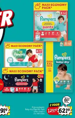 Kruidvat Baby-dry Giga XXL Pack luiers maat 4 aanbieding