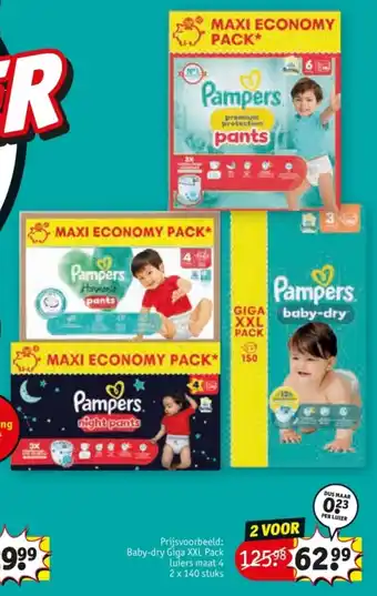 Kruidvat Baby-dry Giga XXL Pack luiers maat 4 aanbieding