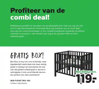 Baby-Dump Box Fleurt.w.v. aanbieding