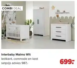 Baby-Dump Interbaby Malmo Wit aanbieding