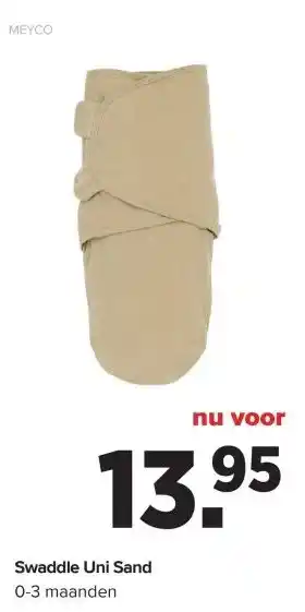 Baby-Dump Swaddle Uni Sand aanbieding