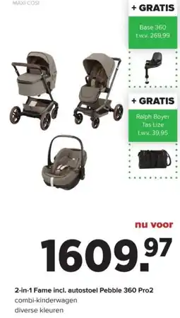 Baby-Dump 2 in 1 Fame incl. autostoel Pebble 360 Pro2 aanbieding