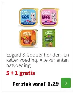 Intratuin Edgard & Cooper honden- en kattenvoeding. Alle varianten natvoeding. aanbieding