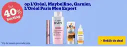 Bol.com Tot 40% korting op L'Oréal, Maybelline, Garnier, L'Oréal Paris Men Expert aanbieding