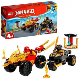 Bol.com LEGO NINJAGO Kai en Ras' Duel Tussen Auto en Motor Speelgoed - 71789 aanbieding