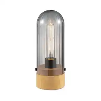 Praxis Home Sweet Home tafellamp Capri S hout glas E27 aanbieding