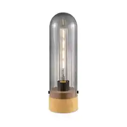 Praxis Home Sweet Home tafellamp Capri M hout glas E27 aanbieding