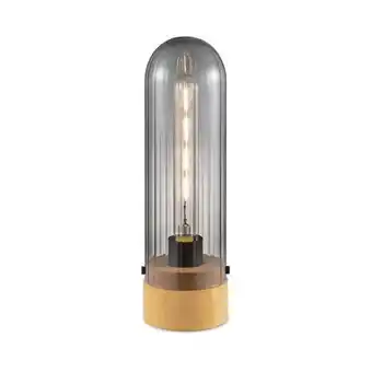 Praxis Home Sweet Home tafellamp Capri M hout glas E27 aanbieding