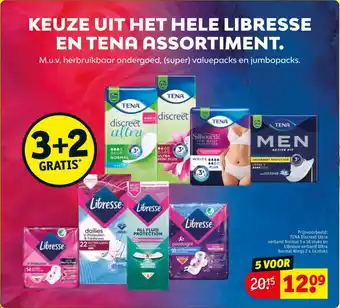 Kruidvat TENA Discreet Ultra verband Normal en Libresse verband Ultra Normal Wings aanbieding