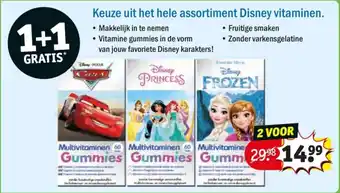 Kruidvat Keuze uit het hele assortiment Disney vitaminen aanbieding