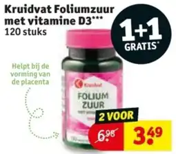 Kruidvat Kruidvat Foliumzuur met vitamine D3 aanbieding