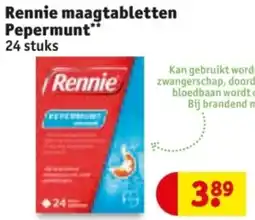 Kruidvat Rennie maagtabletten Pepermunt aanbieding