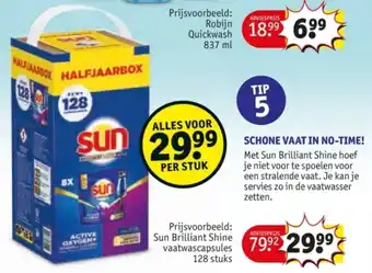 Kruidvat Sun Brilliant Shine vaatwascapsules aanbieding