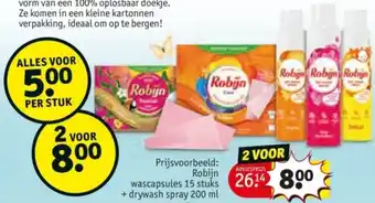 Kruidvat Robijn wascapsules + drywash spray aanbieding