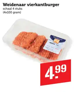 Coop Weidenaar vierkantburger aanbieding