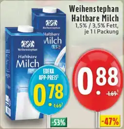 Edeka DE Weihenstephan Haltbare Milch aanbieding