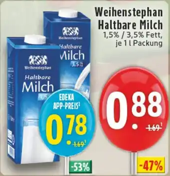 Edeka DE Weihenstephan Haltbare Milch aanbieding