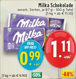Edeka DE Milka Schokolade aanbieding