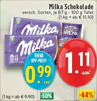 Edeka DE Milka Schokolade aanbieding
