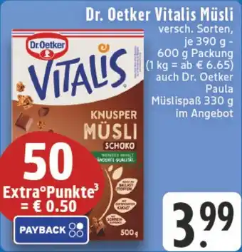 Edeka DE Dr. Oetker Vitalis Müsli aanbieding