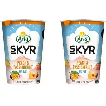 Albert Heijn Arla Skyr perzik en passievrucht 2-pack aanbieding