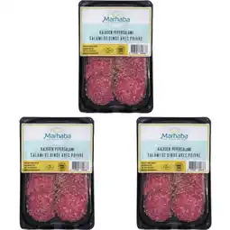 Albert Heijn Marhaba Kalkoen pepersalami 3-pack aanbieding