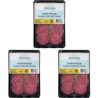 Albert Heijn Marhaba Kalkoen pepersalami 3-pack aanbieding