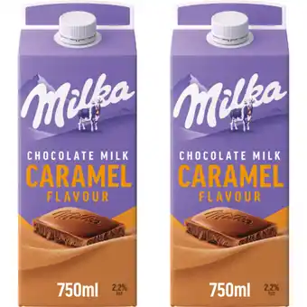 Albert Heijn Milka chocolademelk caramelsmaak 2-pack aanbieding