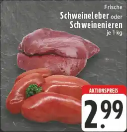 Edeka DE Frische Schweineleber oder Schweinenieren aanbieding