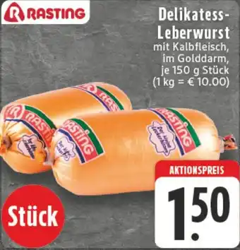 Edeka DE Delikatess Leberwurst aanbieding