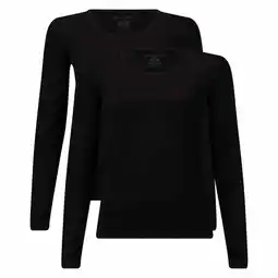 ANWB Bamboo Basics LARA T-shirts lange mouw 2-pack dames Zwart aanbieding