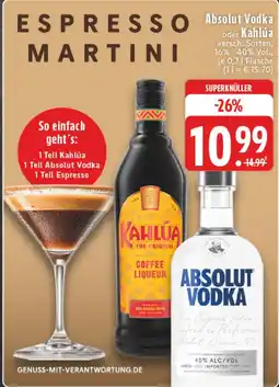 Edeka DE Absolut Vodka oder Kahlúa aanbieding