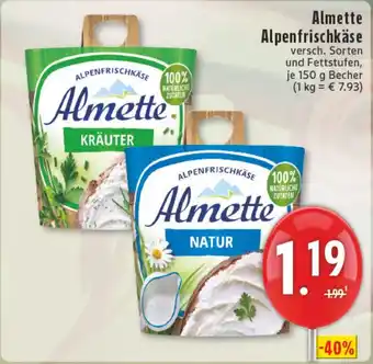 Edeka DE Almette Alpenfrischkäse aanbieding