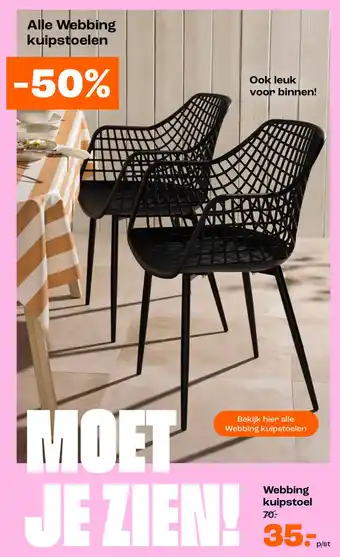 Kwantum Webbing kuipstoel aanbieding