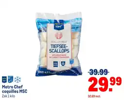 Makro Metro Chef coquilles MSC aanbieding