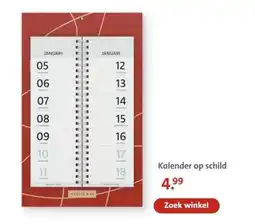 Bruna Kalender op schild aanbieding
